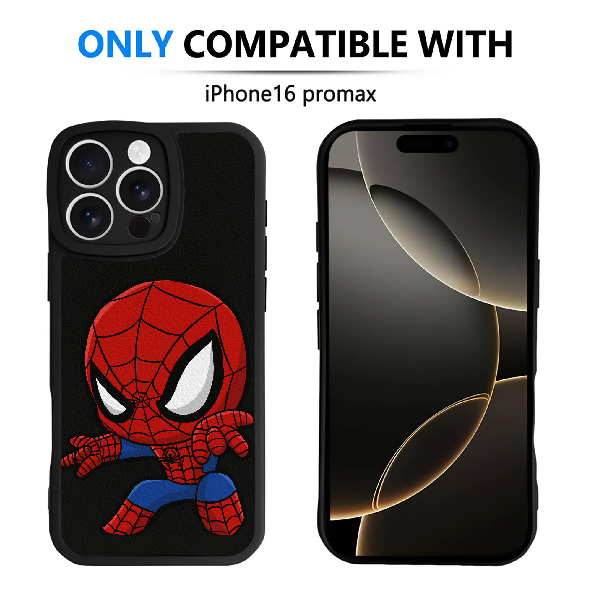 （画像用） Spider Man スパイダーマン 【iPhone 16シリーズ対応】シリコンスマホケース（レザー調） 材質：シリコン